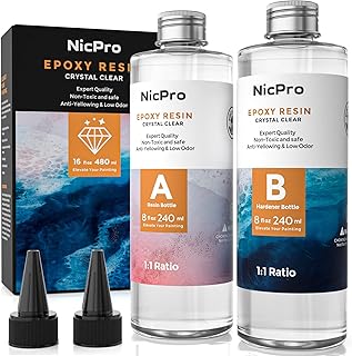 NICPRO 16oz transparent epoxy resin, safe for food, artistic resin for beginners, for crafts, canvas painting, jewelry manufacturing, pigment molds, painting and molding of resin.. DIAYTAR NIGERIA: Your affordable marketplace with reliable 5-8 day shipping across Nigeria.