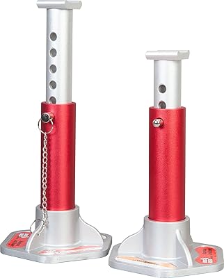 Aluminum candle Big Red T43004 with locking support pins: 3 tonnes of 3 tonnes (6,000 lb), red/silver, 1 pair.. Shop without limits at DIAYTAR NIGERIA and receive your purchases at budget prices within the week.