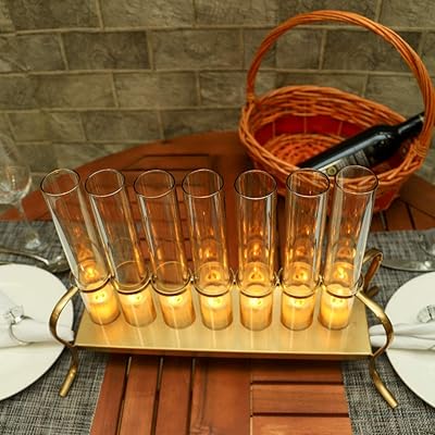 Yatai Magnificent glass candle holder with metal support for the house a wedding festival.. Shop confidently with Nigeria's most trusted e-commerce platform, offering swift and affordable delivery.