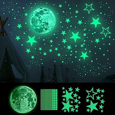 HOMIX LIGHT Wall stickers at night with moon and stars motif for children's room ceiling and child's room.. Experience the convenience of boundless shopping with DIAYTAR NIGERIA's vast selection and quick delivery.