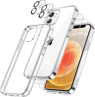 3-in-1 toe-in-1 for iPhone 12 6.1 inch iPhone, with two screen protection parts and two camera lens protections, a full-fitting-covering glass layer, anti-shock mobile shell that does not yellow (transparent).. DIAYTAR NIGERIA: Where shopping meets satisfaction with affordable prices and reliable 5-8 day shipping.