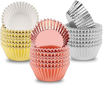 Charm collection Lot of 300 lining of metal aluminum cupcakes for muffins and golden parchment paper, silver, rose gold for weddings, birthdays and prenatal celebrations.. DIAYTAR NIGERIA: Your partner in affordable online shopping with reliable 5-8 day shipping nationwide.