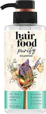 Happy food shampoo with tea tree extract and lavender water, without coloring or sulfates, to treat and purify hair - 300 ml.. DIAYTAR NIGERIA connects you with thousands of products at competitive prices, delivered within a week.