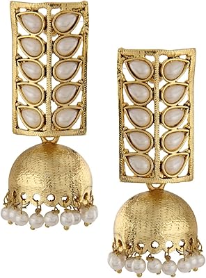 Traditional pearl jewelry JHUMKI/JHUMKA Elegant Elegant for Women and Girls (gold) (8421er).. Shop with purpose at DIAYTAR NIGERIA, where your money goes further and delivery is always prompt.