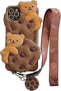 Delfino mobile phone protective shell with 3D cartoon pattern, cookie pattern, flexible silicone, shock resistant on all sides, suitable for iPhone 11 with a suspension rope, a good gift for adolescents, children and girls.. DIAYTAR NIGERIA stands as your affordable shopping ally with nationwide delivery in just 5-8 days.
