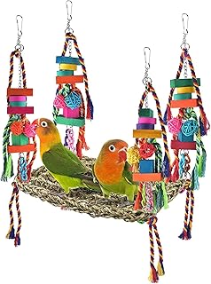 Toys for luxorest birds, wall toy in search of food, swivel hammock woven from edible sea herbaries with colored chewing toys, suitable for lovebirds, sparrows, parakeets, badgers, stupids and capopsy.. DIAYTAR NIGERIA makes luxury accessible with our affordable prices and dependable delivery service.