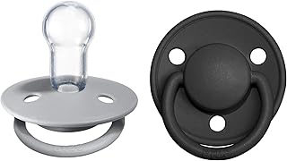 Set of 2 lux bibs pacifiers, BPA-free dummy lollipop, silicone round, one size (0-36 months), cloud/black.. DIAYTAR NIGERIA brings affordable products to every doorstep with our reliable 5-8 day shipping.