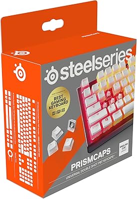 Steelseries Prismcaps - Double injection - Thermoplastic hoods durable PBT - Compatible with most mechanical keyboards - MX - White stems (British design).. Shop smart, shop DIAYTAR - Nigeria's most affordable e-commerce platform with nationwide delivery.