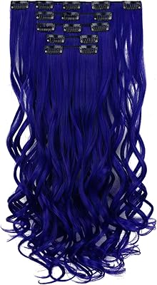 Dark blue hair extensions, hspjhtm clip hair extensions for women 18 \ "5pcs long, wavy, thick, soft and non -tangled natural hair extensions, wicks for the whole head.. DIAYTAR NIGERIA transforms online retail with unbeatable prices and consistent delivery timeframes.