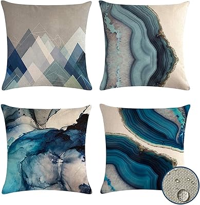 Set of 4 cushion covers, modern sofa cushion cover, decorative flax fabric cushion cover for 45 x 45 cm car sofa bed.. DIAYTAR Nigeria: Great value, fast delivery, and endless options.