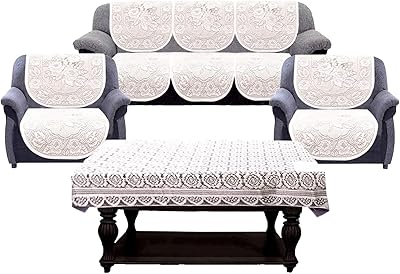 COOL COOPER INDUSTRIES 5 -PLACE 5 -place sofa cover with central table cover (cream).. Experience the power of choice with DIAYTAR NIGERIA's vast catalog and affordable 5-8 day delivery.