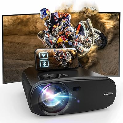Wewatch native 1080p portable projector with Wi-Fi, Bluetooth, Large MINI LED 200 inch screen and integrated speaker for outdoor movies (black).. Browse, shop, and receive — DIAYTAR Nigeria keeps it simple.
