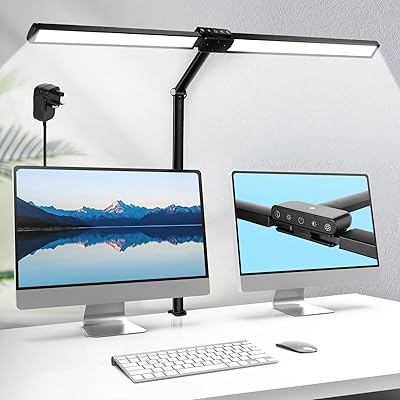 24 W LED desktop, Iocean double head table lamp with smart light sensor, timer, 78 cm screen for home, desk, workbench, computer, reading, 5 color temperatures and 5 light levels.. Quick delivery. Quality products. Great deals. That’s DIAYTAR Nigeria.