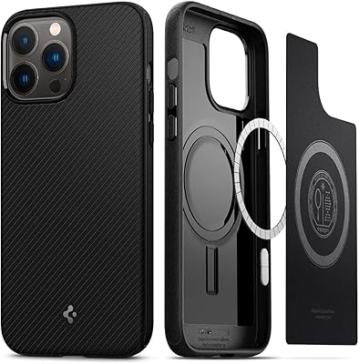 Protective shell Spigen Mag Armor designed for iPhone 13 Pro Max, compatible Magsafe - Black matt.. Save time and money with DIAYTAR Nigeria’s online store.