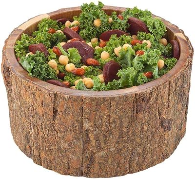 Large round acacia wooden service bowl covered with bark D25.4 x 12.7 cm, 1 g box - Restaurant tools.. Experience budget-friendly shopping at DIAYTAR NIGERIA, Nigeria's premier online marketplace with quick delivery.