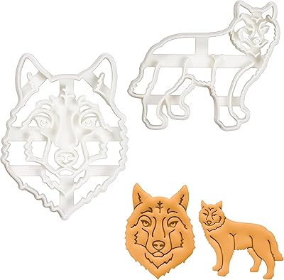 Lot of 2 wolf cookie cutters (patterns: face and body).. DIAYTAR NIGERIA makes every shopping desire a reality with affordable prices and delivery in 5-8 days.