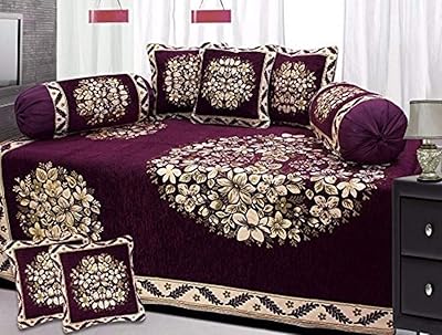 Set of ultra -resistant Sofa Print Chenille Homa Dorn (1 flat sheet + 5 pillowcases + 2 pillowcases) (Circle Wine).. Experience the ease of one-stop shopping with DIAYTAR NIGERIA's diverse catalog and nationwide delivery.