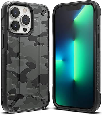 Durable rear shell ringke with double layer for falling protection with a durable frame absorbing military quality shocks for the iPhone 13 pro from DX - Black camouflage.. Experience the ease of modern shopping with DIAYTAR NIGERIA's comprehensive platform and quick delivery.
