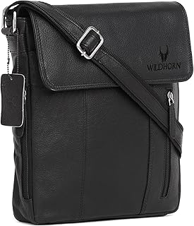 Wildhorn messenger bag in real leather, size 11 inches for men - Multi -purpose shoulder bag - Travel bag with adjustable strap - Dimensions: 10 inch length - 11 inch height - 3 inch width.. DIAYTAR NIGERIA brings affordable shopping to your fingertips with reliable delivery in less than 8 days.