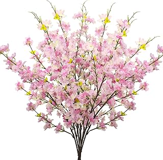 Long branches of artificial cherry flowers in silk for home wedding party decoration (4 rooms, pink).. DIAYTAR NIGERIA: Where shopping dreams come true with budget-friendly prices and nationwide shipping.