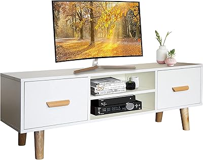 Mahmayi H301 Modern Multifunctional TV Table Support, Storage unit with 2 drawers and storage shelves-White, H301-TVSTD-Wht.. DIAYTAR NIGERIA: Your trusted marketplace that combines variety, affordability and reliable shipping.