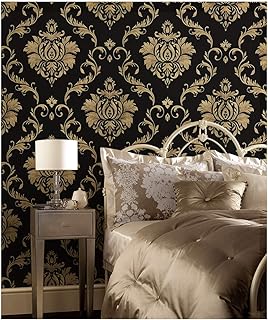JL House Damascus Vinyl Wallpaper 1301 Black gold sticker - Flower pattern adhesive wallpaper for bedroom decoration and living room.. Shop smarter with DIAYTAR Nigeria — from household essentials to electronics, we have everything you need. Plus, our delivery is fast, secure, and arrives between 5 and 8 days.