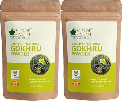 Bliss of Earth 100% Pure & Natural Gokhru Powder | 100gm | Pure Tribulus Terrestris | Helps to develop and strengthen muscles | Helps to cure cough | Promotes easy urination | (Pack of 2).. Shop for everything you need at DIAYTAR NIGERIA, with budget-friendly prices and quick delivery.