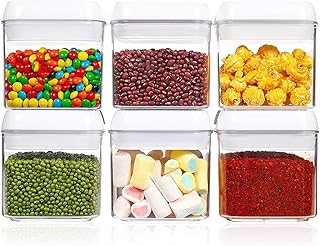 Goronb 6 pieces in hermetic plastic pots with modern white lids, set of transparent food storage containers, large spaghetti pots for the organization of the kitchen pantry for flour, candy, dry food (17oz/500ml - pack of 6).. Your complete e-commerce destination, DIAYTAR NIGERIA combines variety with budget-friendly nationwide shipping.