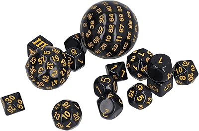 Complete play of polyhedral dice, 15 pieces D3 to D100 3 faces at 100 sides, dice throw kits for role -playing games (yellow).. DIAYTAR NIGERIA: Where affordability and variety come together with nationwide 5-8 day delivery.
