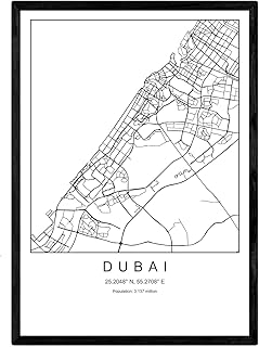 Blade Dubai City Map, Nordic style, black and white, poster, A3 format, 250 grams printed paper, paintings, prints and bedroom posters.. DIAYTAR NIGERIA delivers what you want at prices you'll love, all within 5-8 days nationwide.