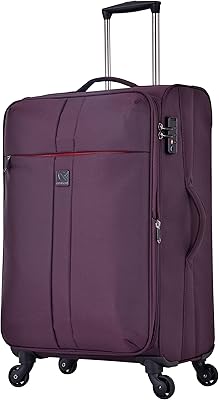 Eminent Unisex Polyester Luggage Extensible, soft and light, with TSA lock, V6101 model, purple, 24 -inch recorded baggage.. DIAYTAR NIGERIA: Your partner in affordable online shopping with dependable delivery within 8 days.