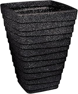 Sankey strata, made in the United Kingdom, Decorative flower pot resusing in bad weather, long jar of square flowers trojan, outdoor interior, perfect for living room, interior decoration, porch, desk and domestic gardening, gray.. Shop smart with DIAYTAR NIGERIA, offering a vast product range delivered to your doorstep within a week.