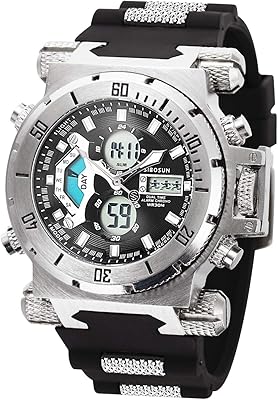 Sports watches for men, multifunction military watch, large dial, LED digital chronometer.. DIAYTAR NIGERIA stands as your affordable shopping ally with nationwide delivery in just 5-8 days.