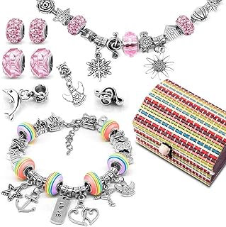 Momo Bear jewelry manufacturing kit with rainbow pearls, silver plated chain bracelets and charms to make hand-made friendship bracelets for girls from 8 to 12 years old, several colors.. Your trusted marketplace, DIAYTAR NIGERIA offers comprehensive selection with budget-friendly delivery.