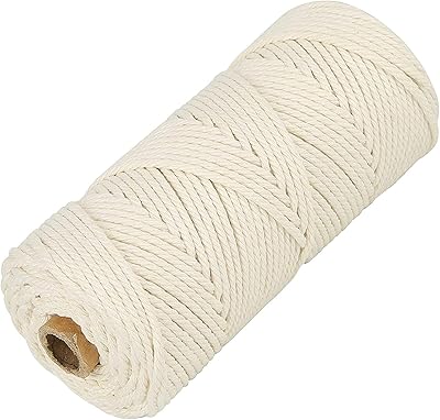 Primify macrame rope in white cotton of 2 mm x 100 m, handmade handmade materials for handcrafted walls, hanging plants, lace, gardening, interior decorations (100 m).. Shop efficiently with DIAYTAR NIGERIA, offering thousands of products at unbeatable prices delivered promptly.