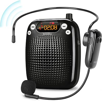 10 W wireless portable speaker, SHIDO rechargeable personal speaker with UHF wireless microphone for teachers, song, tourist guides, classrooms, exterior, coaches, elderly people.. Your e-commerce hub for everything — DIAYTAR Nigeria has you covered.