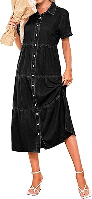 Long denim dress for women with buttons on the front for the holidays and bunk nightstroke relaxed for summer.. Your budget-friendly online marketplace, DIAYTAR NIGERIA delivers a world of products in just 5-8 days.