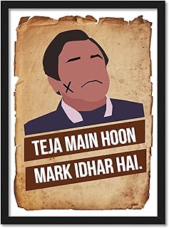 Wall poster in Gray Plexiglas Teja Andaz Apna, Framed, Multicolor, Printing, 10 "X 13" for Office Wall.. Shop smarter with DIAYTAR NIGERIA's comprehensive catalog and budget-friendly 5-8 day delivery.