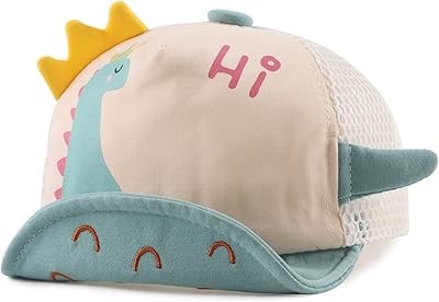 Baby duck cap, children's sunshine, bear, cute cartoon caps, spring and summer, sun -baby boy girls' sunshine, children's baseball caps for little boy and girl, low cotton hat for young baby (green dinosaur mesh).. Experience the DIAYTAR difference with our vast product selection and delivery within 5-8 days.