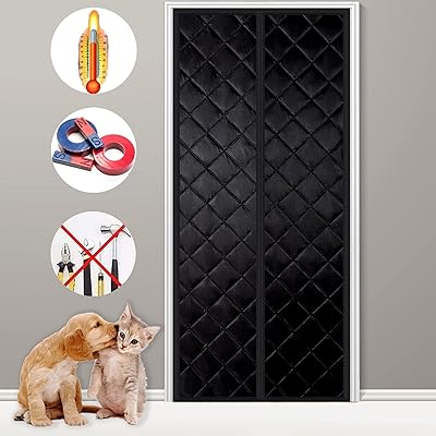 Magnetic door with thermal insulation, 200 x 250 cm, with robust mosquito net, folding door with automatic closing for rear doors, input doors and interior folding letters, black.. Everyday deals, every category — only on DIAYTAR Nigeria.