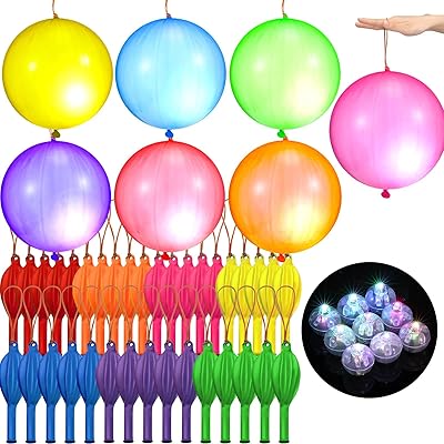 50pcs Luminous striking balloons with multicolored LED light, the castwave lights shine in the dark, luminous typing balloons with rubber handle for Easter, wedding, birthday, spring.. Discover more ways to save — every day on DIAYTAR Nigeria.