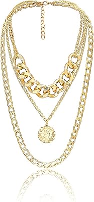 Thick multilayer chain necklace, neck, Cuban declaration pendant, women's necklace, party jewelry.. Great finds. Great prices. Fast shipping. That’s DIAYTAR Nigeria.