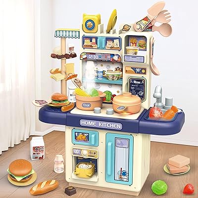 Kitchen game set with realistic steam and light, food toys to pretend, 39 -room kitchen accessories, mini kitchen sets for children, boys and girls from 3 years old.. Shop with purpose and save with DIAYTAR NIGERIA's extensive platform and nationwide delivery service.