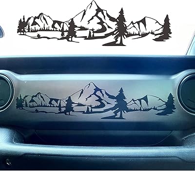 Mountain landscape vinyl sticker of zxiaochun dashboard gloves for Jeep Wrangler (shiny black).. Shop across categories at DIAYTAR NIGERIA with the confidence of prompt and budget-friendly delivery.