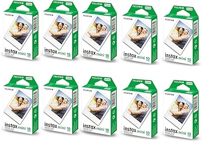 Fujifilm Instax Mini Film Party Pack, pack of 10, 100 photographic films on a white edge.. From phone accessories to home decor — DIAYTAR Nigeria ships it fast.