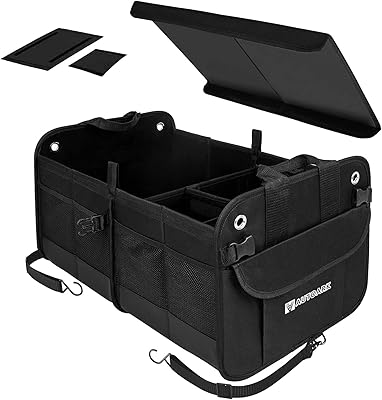 Autowark versatile car trunk organizer with lid and straps, foldable and adjustable durable storage spaces, AK-102.. Shop smarter, not harder with DIAYTAR NIGERIA - thousands of products at your fingertips with affordable delivery.