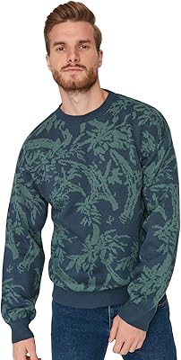 Large leg sweater and round treadyol floral print for men (one room).. DIAYTAR NIGERIA: Connecting Nigerians with their needs through our affordable and diverse marketplace.