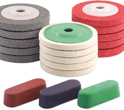Kedic 13 pieces 100 mm x 8 mm set of wool felt -felt polishing wheel set with 3 polishing and cutting tools - black, brown and green (18 -piece polishing wheel disc and delivery).. Your complete shopping companion, DIAYTAR NIGERIA offers extensive selection delivered within the week.