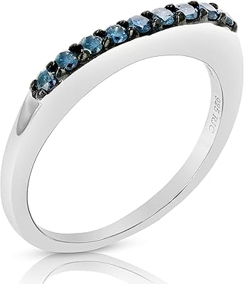 Wedding Ring in Blue Diamond 1/4 Carat in Sterling 925 silver set with round claws.. Shop anytime, receive on time — only with DIAYTAR Nigeria.