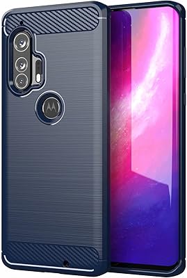 Ultra-thin soft rubber anti-falling shell with brushed carbon fiber texture for Motorola Edge Plus-Blue.. Shop with purpose and save with DIAYTAR NIGERIA's extensive platform and nationwide delivery service.